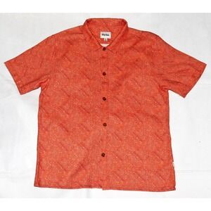 Rhythm Men's Short‎ Sleeve Button Front Linen Blend Pocket Shirt Size Medium
